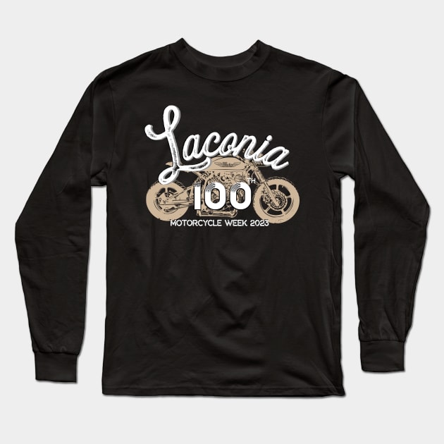 100th Anniversary Laconia Motorcycle Week New Hampshire - white Long Sleeve T-Shirt by PincGeneral